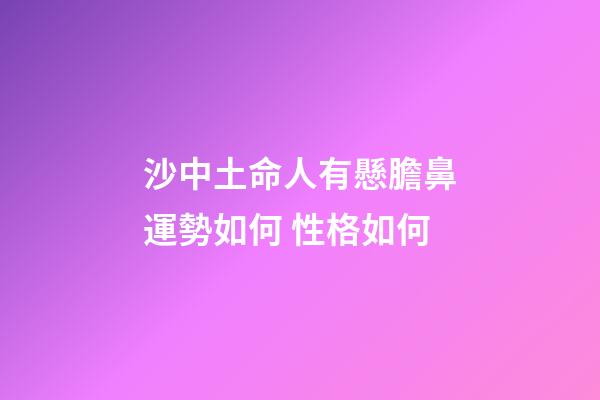 沙中土命人有懸膽鼻運勢如何 性格如何